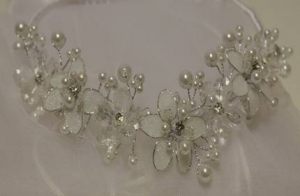 GIRLS COMMUNION FLOWER VEILS (006476F) WHITE